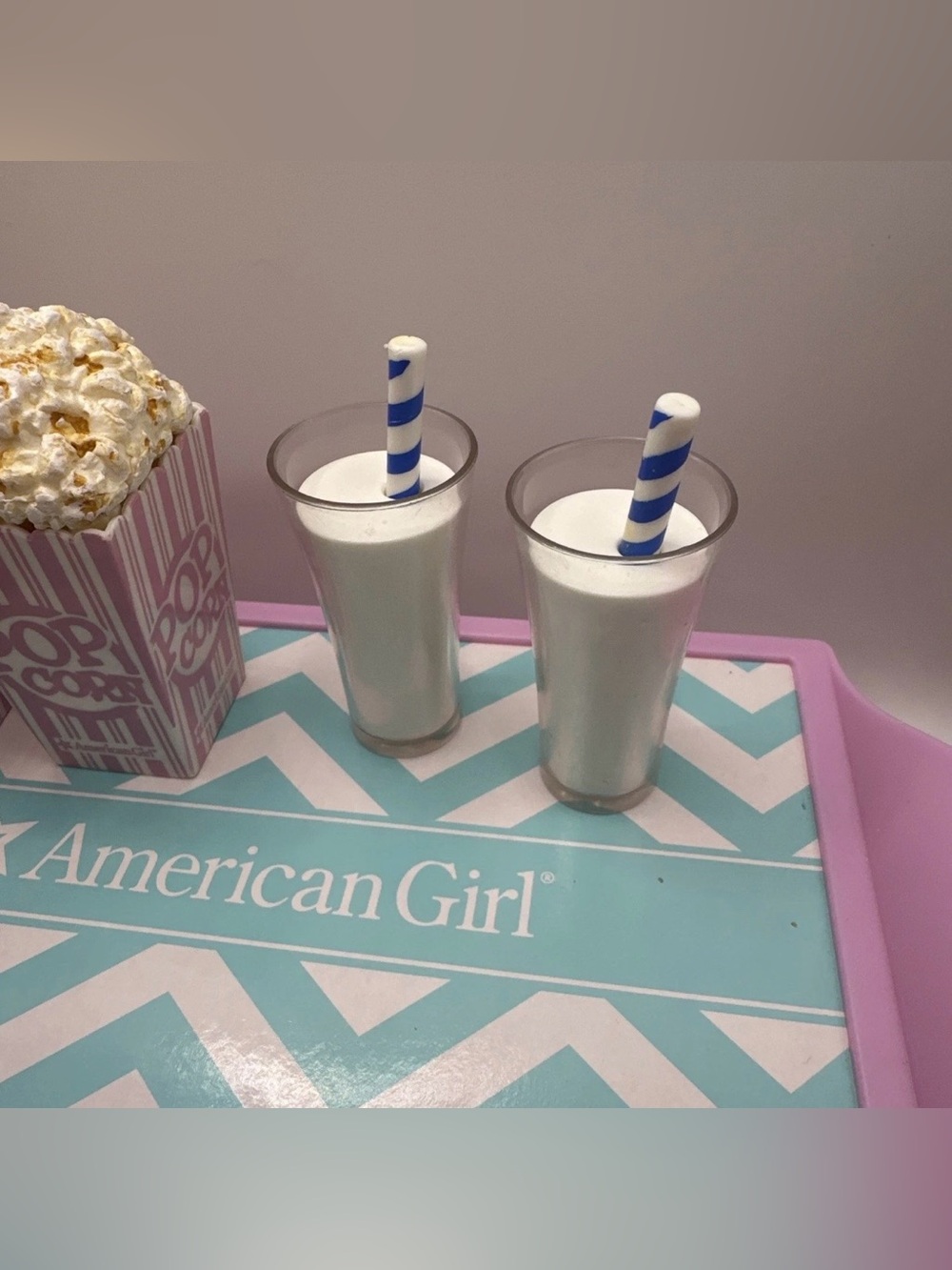 American Girl Doll Food Movie Popcorn Machine Incomplete Set Works & Dinner Tray - Picture 11 of 12